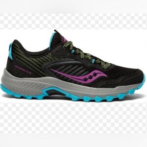 Saucony Women's Excursion TR15 Trail Running Shoes Size 8 Black/Raz/Lime